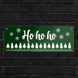 Ho ho ho Metallschild mit Weihnachtsmuster Motiv