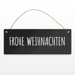 Weihnachten Metallschild -weiß - Advent Winter Weihnachtsmann kalt Simpel Schnee Feier fest Familie Liebe Freunde Deko