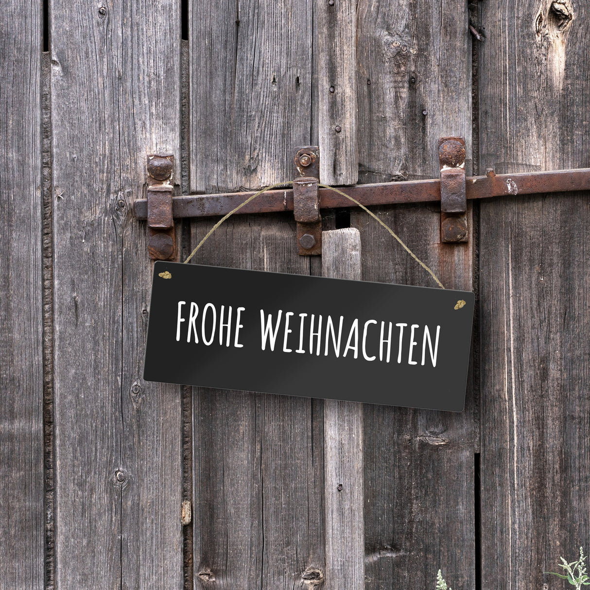 Weihnachten Metallschild -weiß - Advent Winter Weihnachtsmann kalt Simpel Schnee Feier fest Familie Liebe Freunde Deko