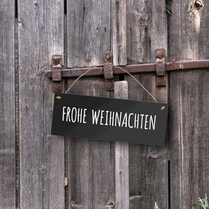 Weihnachten Metallschild -weiß - Advent Winter Weihnachtsmann kalt Simpel Schnee Feier fest Familie Liebe Freunde Deko