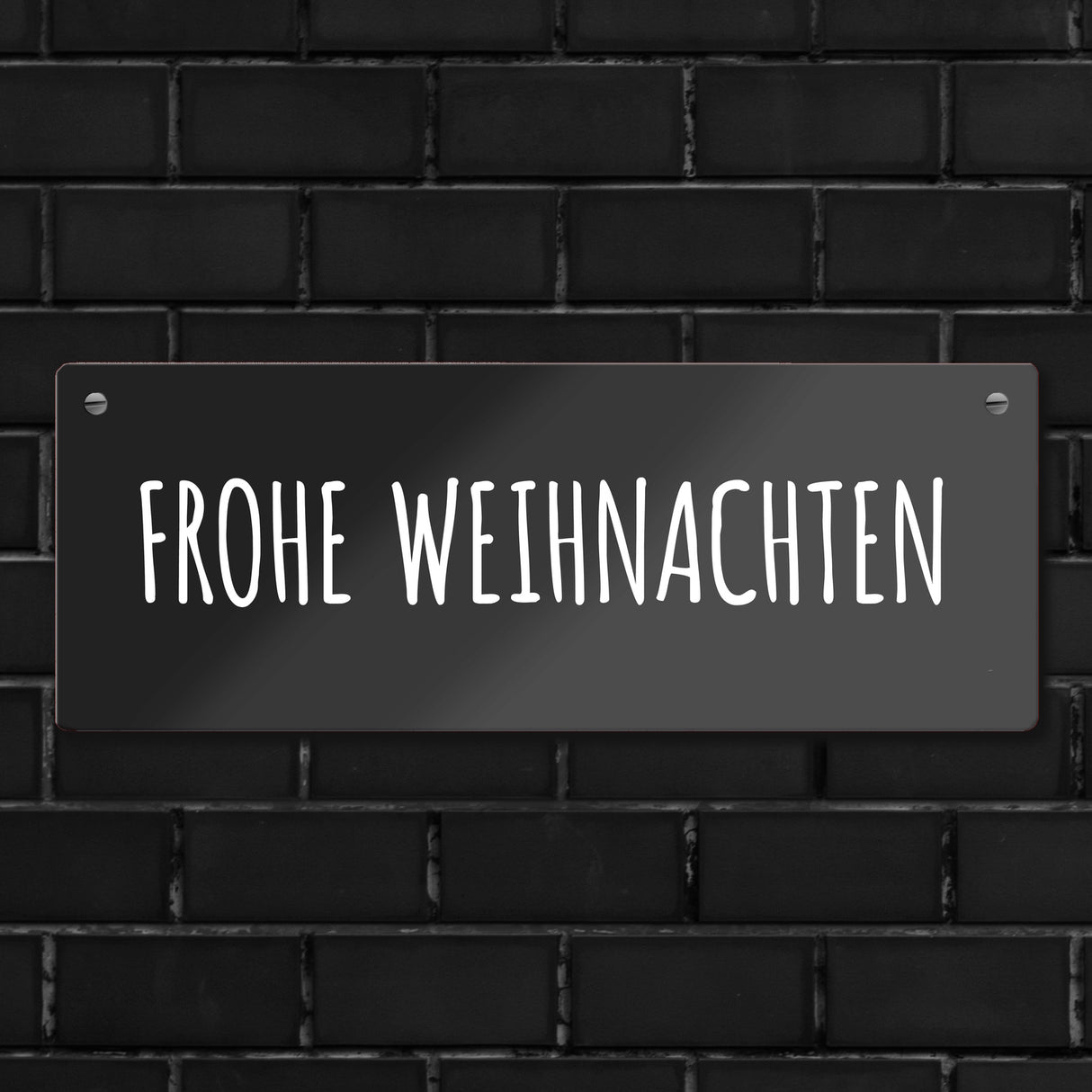 Weihnachten Metallschild -weiß - Advent Winter Weihnachtsmann kalt Simpel Schnee Feier fest Familie Liebe Freunde Deko