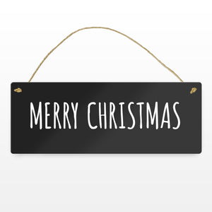 Merry Christmas Metallschild -weiß