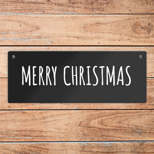 Merry Christmas Metallschild -weiß