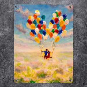 Luftballon Love and Life Metallschild