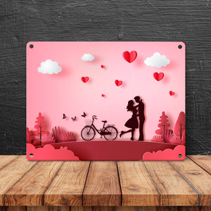 True Love in Red Metallschild