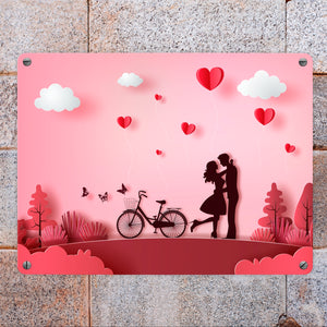 True Love in Red Metallschild