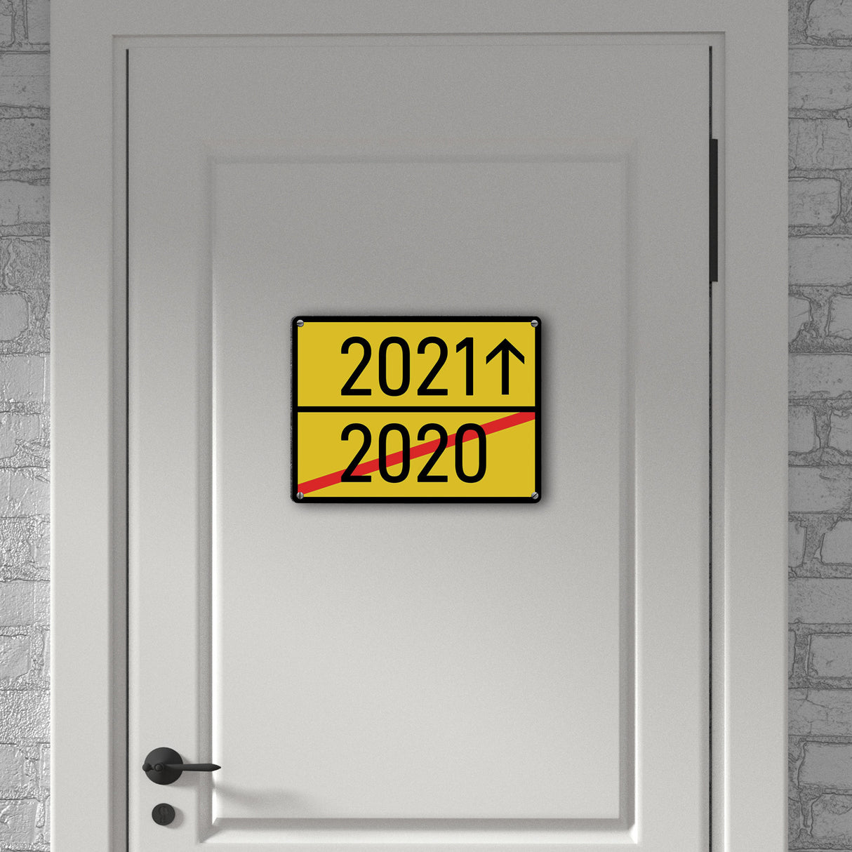 Anfang 2021 Ende 2020 Stadtschild Metallschild