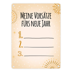 Vorsätze fürs neue Jahr Metallschild zum selber beschriften - Silvester Vorsatz jahr Year happy neu Rutsch
