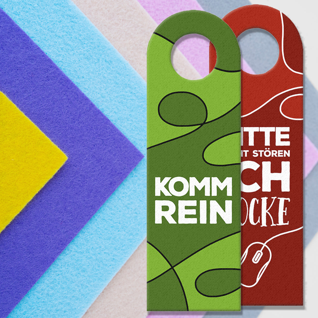 Nicht stören, ich zocke oder Komm rein Türhänger -grün mit Maus Motiv