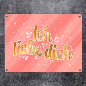 Liebes Spruch Metallschild - Valentinstag Liebe Glück Pärchen Herz Frau Mann Paar Ehe