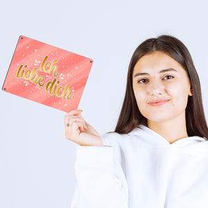 Liebes Spruch Metallschild - Valentinstag Liebe Glück Pärchen Herz Frau Mann Paar Ehe