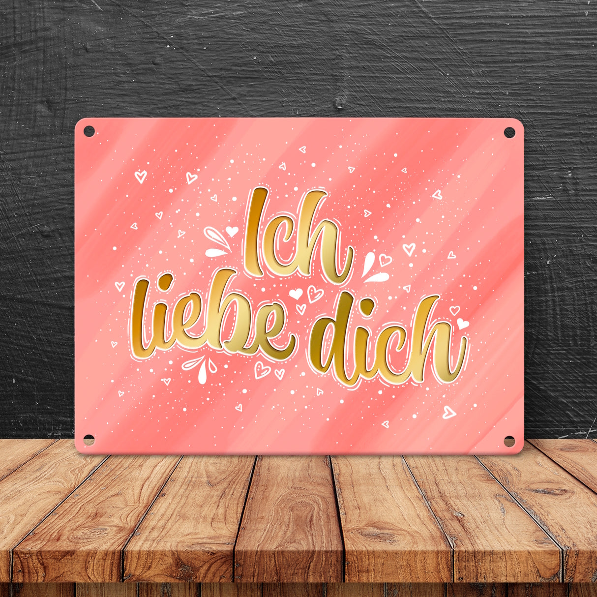 Liebes Spruch Metallschild - Valentinstag Liebe Glück Pärchen Herz Frau Mann Paar Ehe