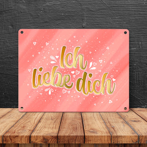 Liebes Spruch Metallschild - Valentinstag Liebe Glück Pärchen Herz Frau Mann Paar Ehe