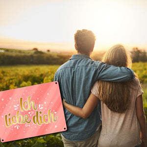 Liebes Spruch Metallschild - Valentinstag Liebe Glück Pärchen Herz Frau Mann Paar Ehe
