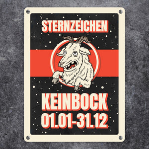 Sternzeichen Keinbock Metallschild- Horoskop Sterne Astrologie Jahr Stern