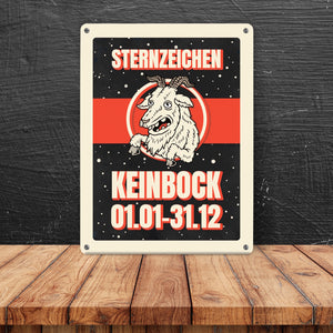 Sternzeichen Keinbock Metallschild- Horoskop Sterne Astrologie Jahr Stern