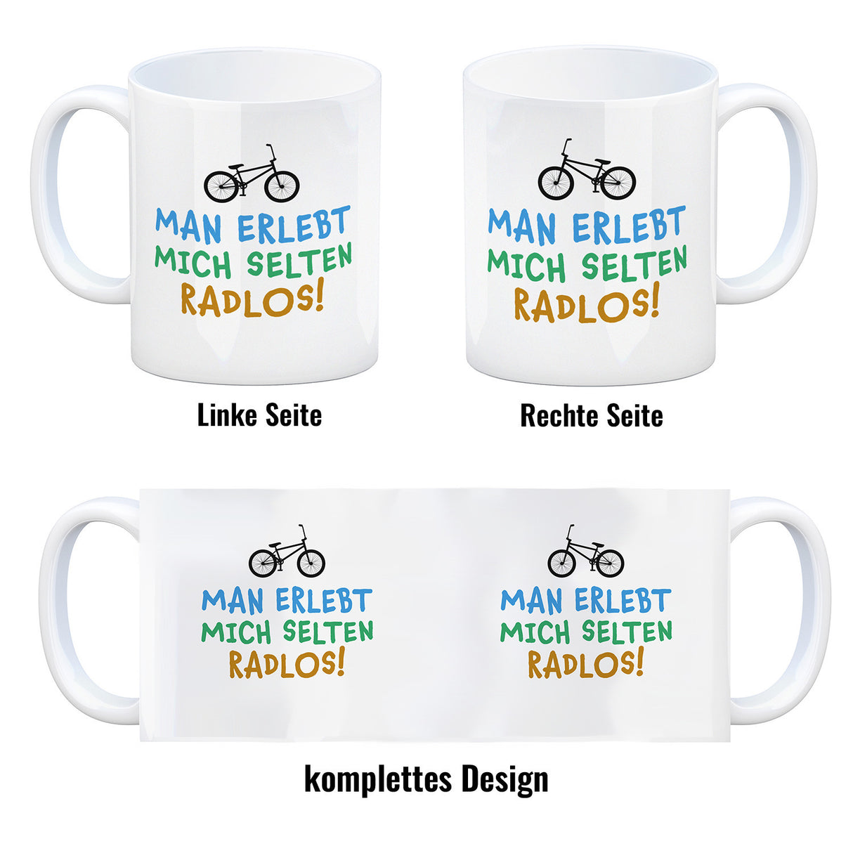 Man erlebt mich selten radlos BMX Kaffeebecher