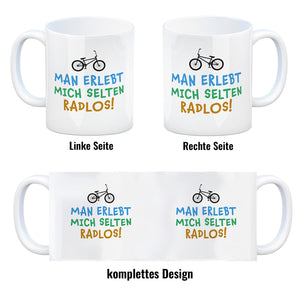 Man erlebt mich selten radlos BMX Kaffeebecher
