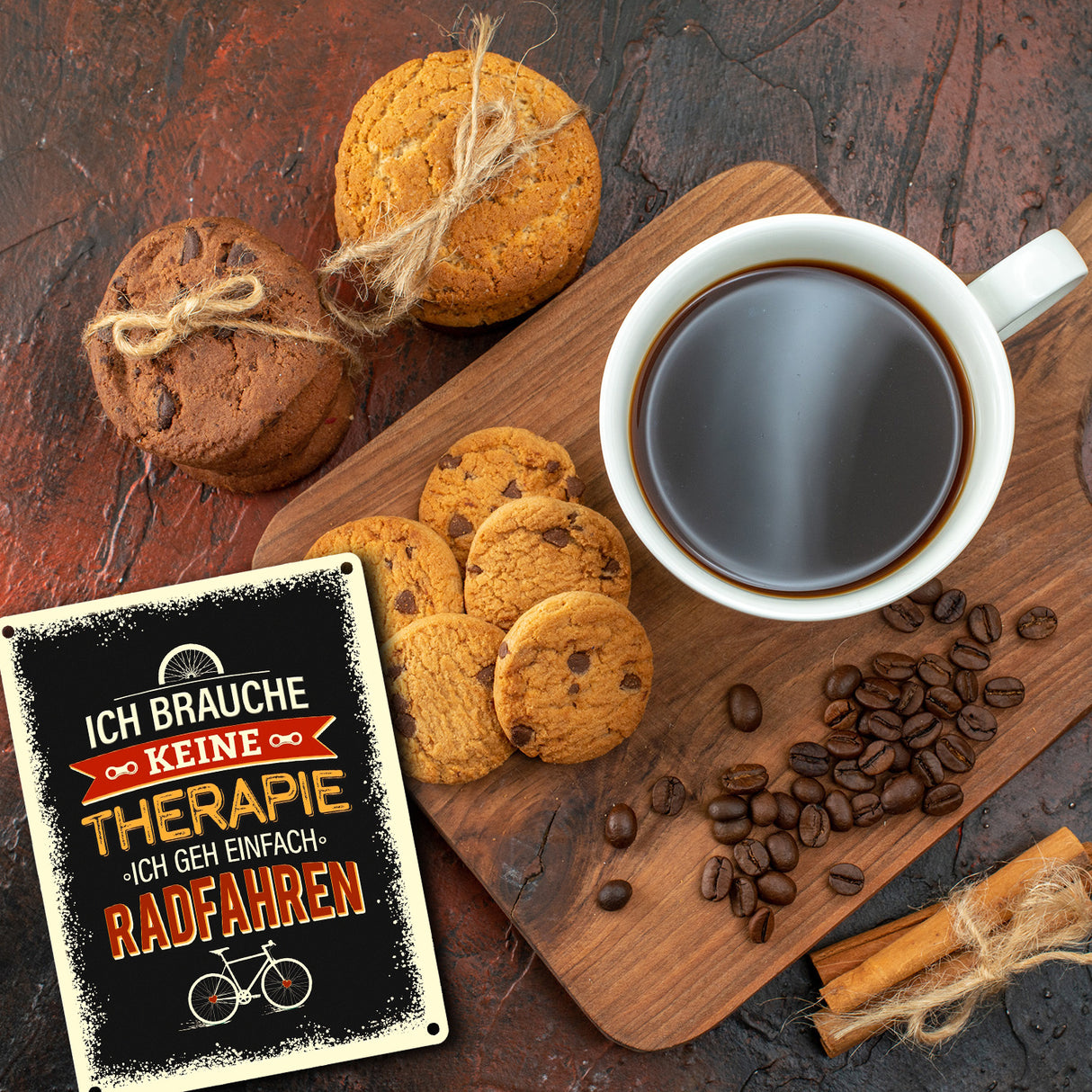 Keine Therapie - nur Radfahren Metallschild- Hobby Rad Bike Fahrrad Radfahrer natur