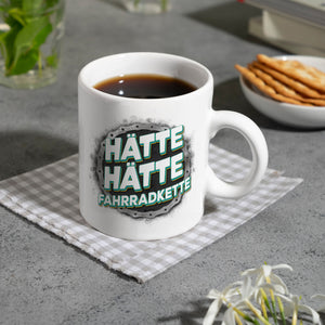 Hätte hätte Fahrradkette Kaffeebecher