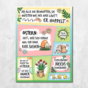 Ostern Sprüche Kühlschrankmagnete im 8er Set