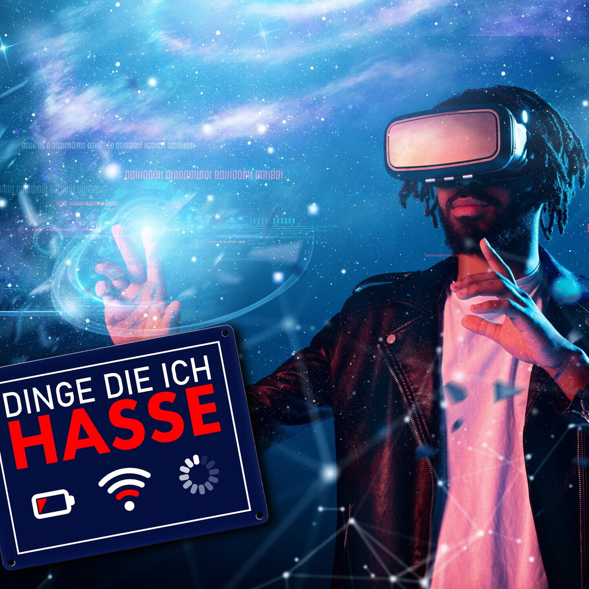 Dinge die ich hasse Metallschild mit Internet-Symbolen