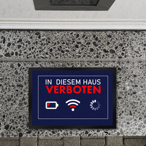 In diesem Haus verboten Fußmatte mit Internet-Symbolen