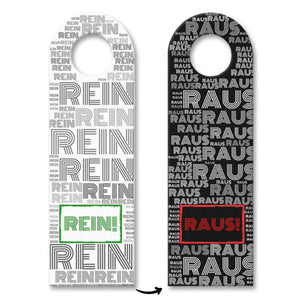 Türhänger aus Filz Rein oder raus mit Wortwolken