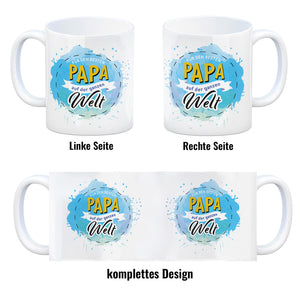 Für den besten Papa Kaffeebecher mit Wasserfarben Motv
