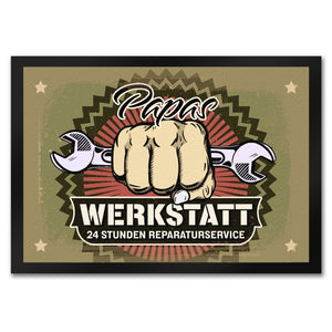 Papas Werkstatt Fußmatte im rostigen Retrolook