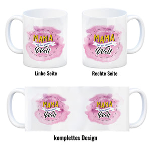 Für die beste Mama Kaffeebecher mit Wasserfarbenmotiv