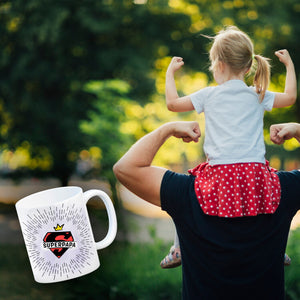 Superpapa Kaffeebecher mit Superheldensymbol