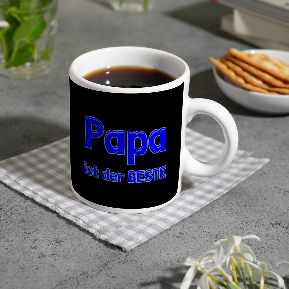 Papa ist der Beste Kaffeebecher und Blau