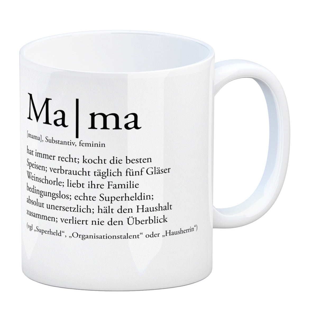 Mama Kaffeebecher mit lustiger Worterklärung