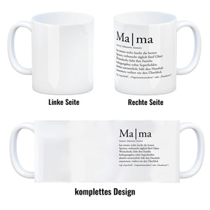 Mama Kaffeebecher mit lustiger Worterklärung
