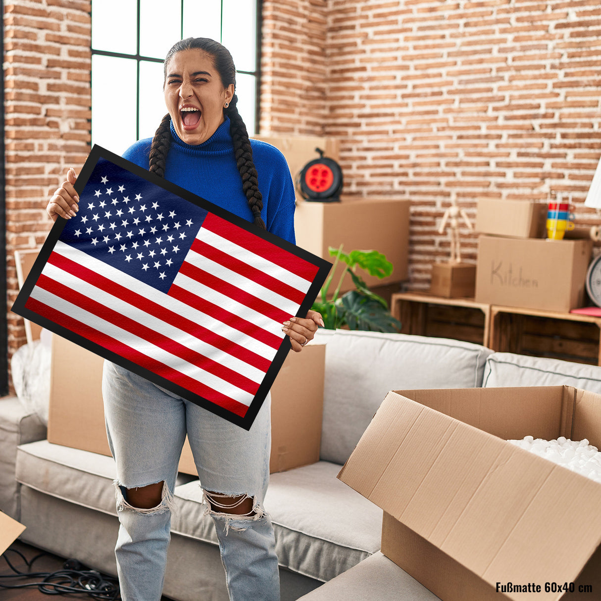 USA Amerika Fahne und Flagge Fussmatte Fanartikel