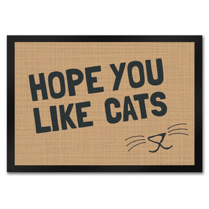 Fußmatte Hope you like cats mit Katzengesicht - Türmatte Kater Haustier