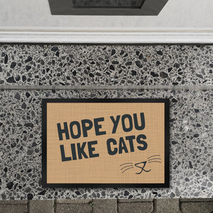 Fußmatte Hope you like cats mit Katzengesicht - Türmatte Kater Haustier