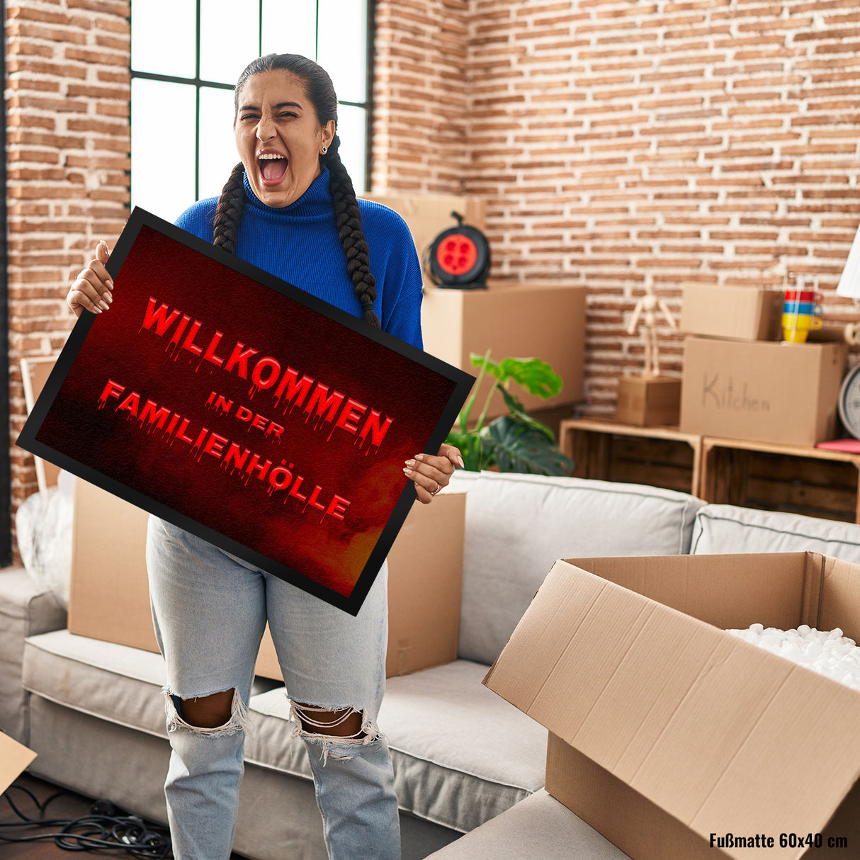 Willkommen in der Familienhölle Fußmatte