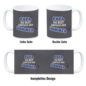 Kaffeebecher Papa Du bist einfach der Hammer - Vatertag Tasse
