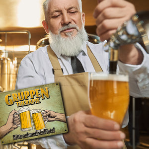 Gruppentherapie Bier Metallschild im trendigen Retrolook