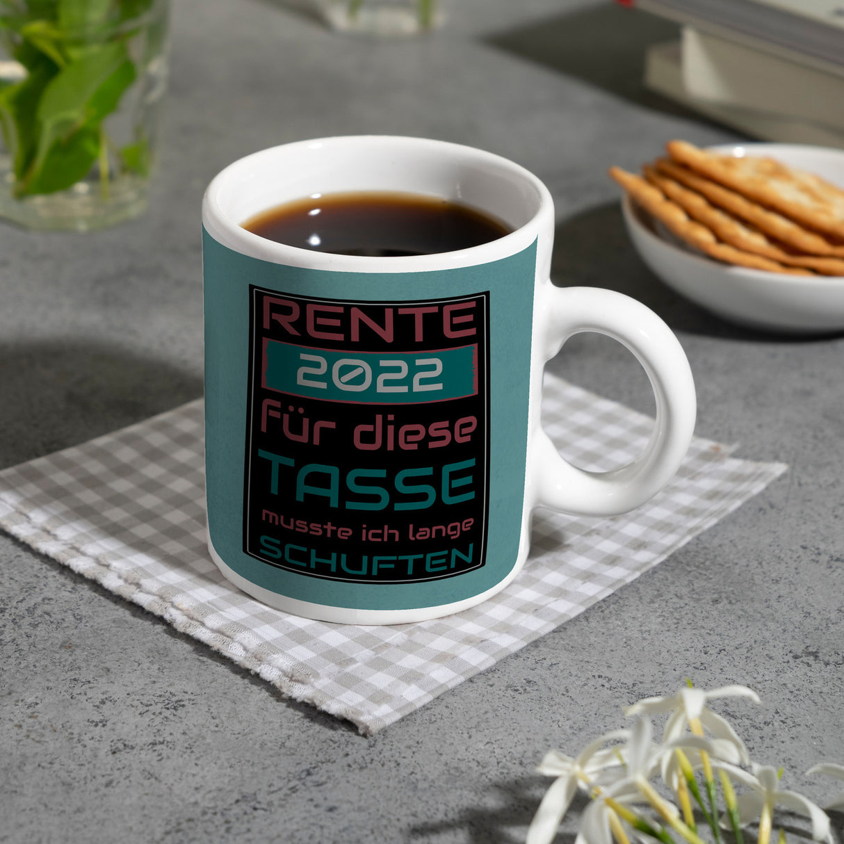 Rente 2021 Kaffeebecher - dafür musste ich lange arbeiten - Vintage Tasse bedruckt