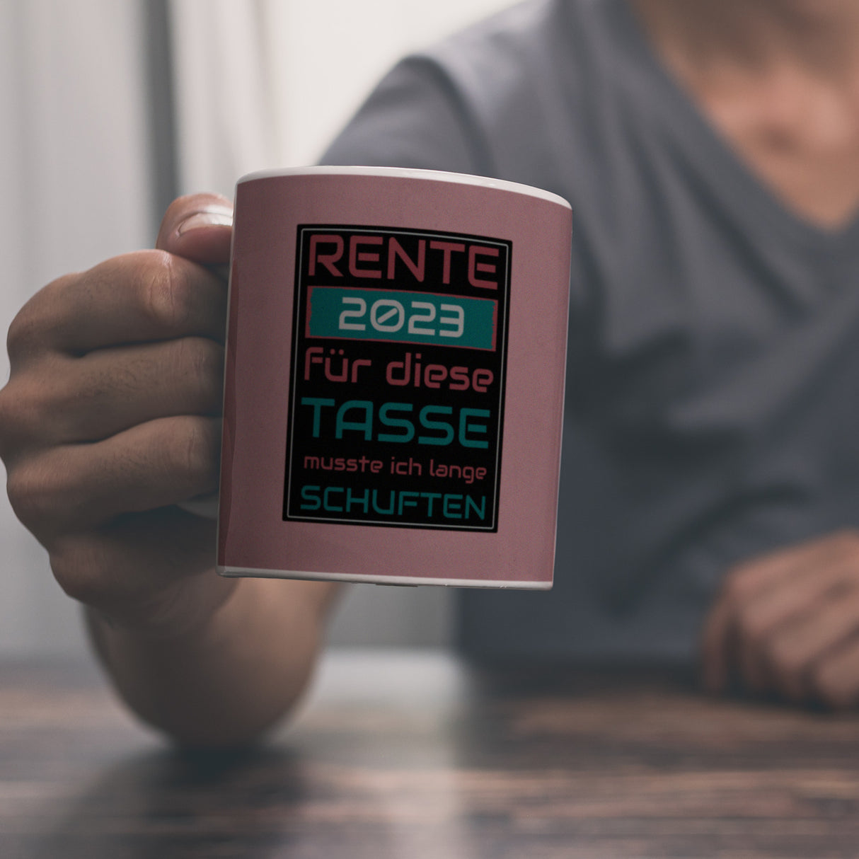 Rente 2023 Kaffeebecher - dafür musste ich lange arbeiten - Vintage Tasse bedruckt