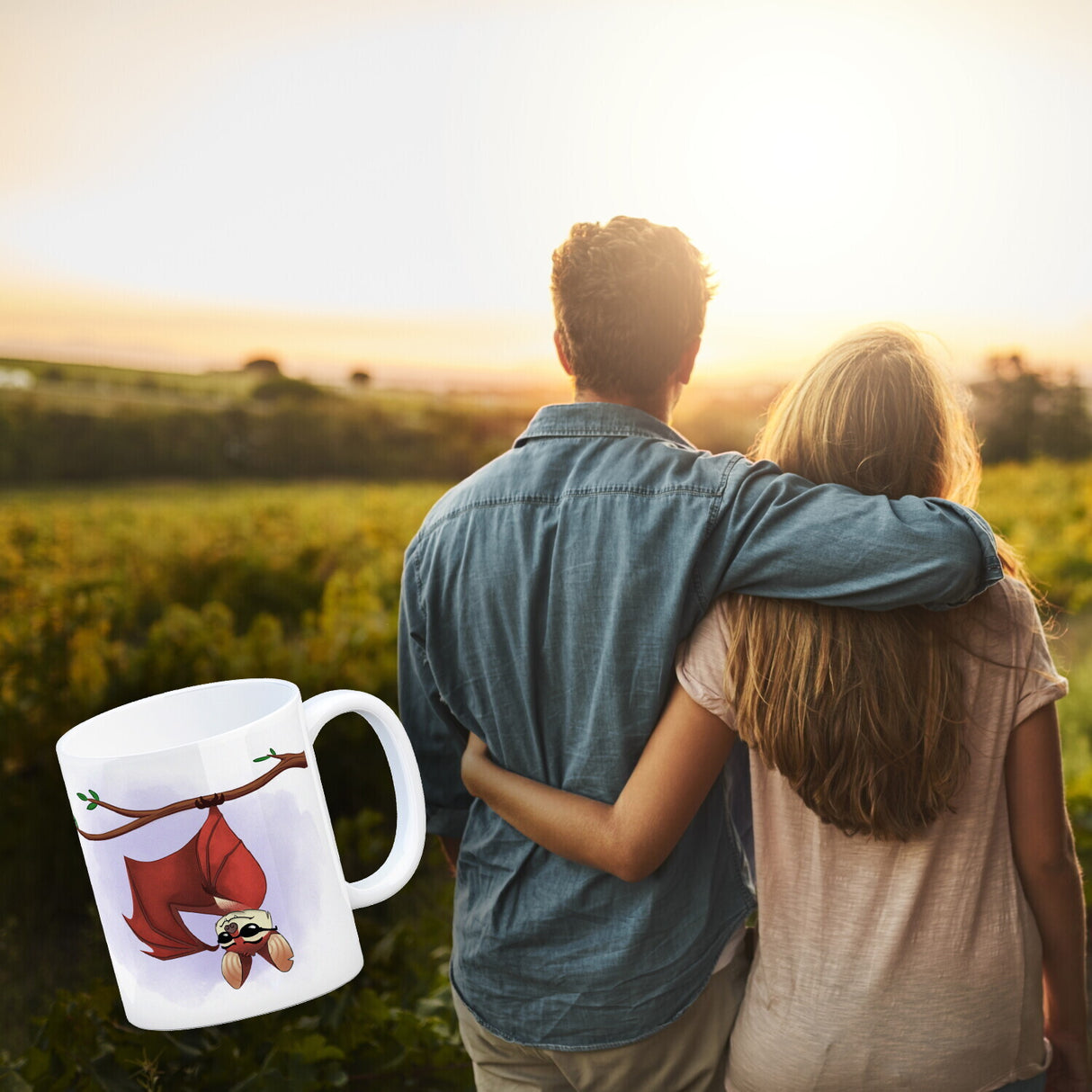Ich liebe es abzuhängen Kaffeebecher mit lustiger Fledermaus