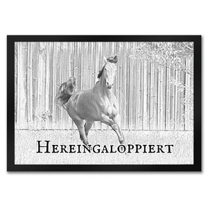 Hereingaloppiert Fussmatte mit Pferd für jeden Pferdeliebhaber ein Muss