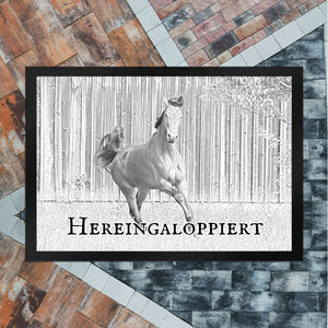 Hereingaloppiert Fussmatte mit Pferd für jeden Pferdeliebhaber ein Muss
