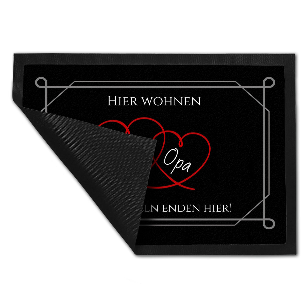 Hier wohnen Opa und Oma Fußmatte - Elternregeln enden hier mit Herz