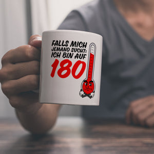 Falls mich jemand sucht: Ich bin auf 180 Kaffeebecher mit lustigem Spruch und Cartoon