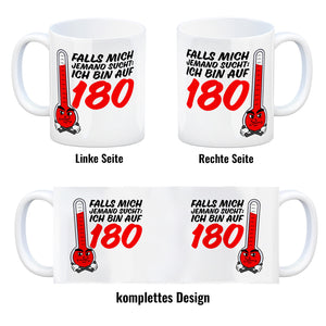 Falls mich jemand sucht: Ich bin auf 180 Kaffeebecher mit lustigem Spruch und Cartoon
