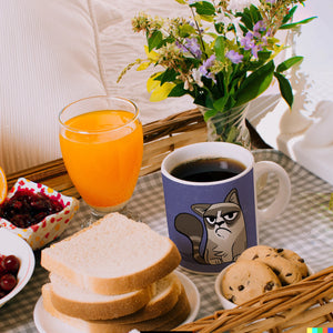 Heute hab ich gar keinen Bock Kaffeebecher mit der lustigen grummeligen Katze